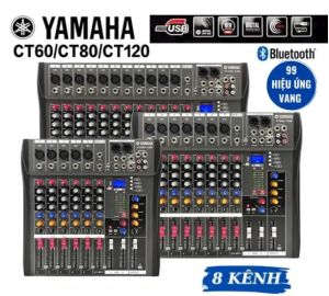 Mixer MAX CT80S 8 Kênh Chuyên Nghiệp 99 Hiệu Ứng Vang có Bluetooth Liền Công Xuất Chuyên NghiệpTích Hợp Nhiều Chức Năng EQ Reverb Delay Echo.