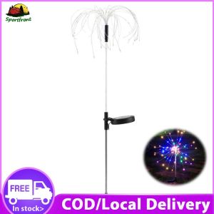 Solar Fireworks Lights 2Pcs Waterproof Outdoor Fairy Lights Garden Starburst Decoration for Yard and Outdoor Events