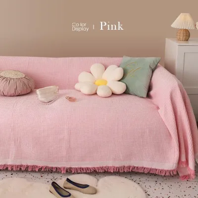Khăn phủ sofa cao cấp tấm trải ghế sofa cotton dệt 3D phong cách Bắc Âu - GOO Decor