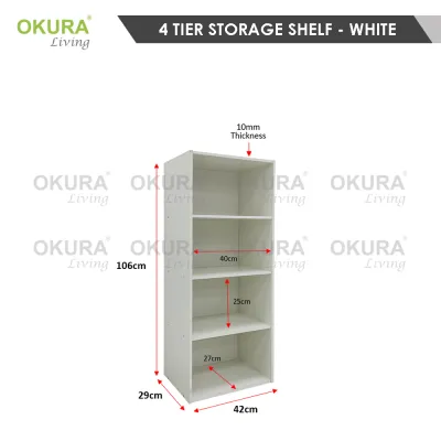 OKURA 4 Tier Utility Storage Shelf / Rack Home Living / Office Furniture