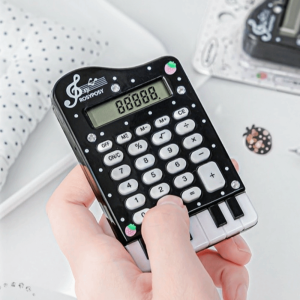 TEWUB ABS Piano Shape Calculator Musical Note Printed Portable Mini Calculator Cute Lightweight Pocket Calculator Student