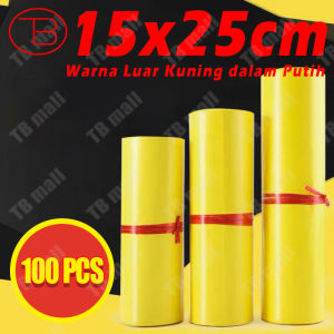 Fumu Kantong Plastik Packing Olshop / Plastik Polymailer Warna Kuning Glossy 15x25cm Isi 100pcs Lentur Anti Sobek Termurah