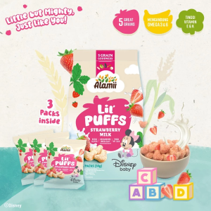 Alamii LilPuffs 30g Snack Sehat Bayi - Banana Milk / Strawberry Milk / Vegie Garden