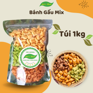 Bánh gấu nhân kem mix vịLets Nuts túi 1kg món ăn vặt dành cho trẻ thơ phù hợp trên bàn ăn lễ tết