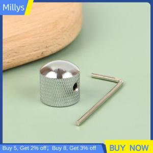Millys 1ชิ้นลูกบิดปรับเสียงเบสกีต้าร์ไฟฟ้า ลูกบิดปรับเสียงปรับเสียงได้พร้อมฝาปิดชิ้นส่วนกีตาร์ลูกบิดแบบกดพร้อมรูอุปกรณ์กีตาร์
