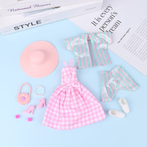 YAFEN Fashion Coat Cotton Jacket Winter Dress Long Clothes Fur Coat Doll Accessories Toys