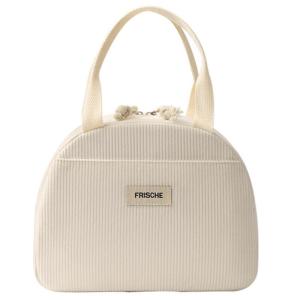 Fashionable Corduroy Lunch Box Insulated Meals Carriers Lunch Bag for Adults Large Capacity Handbag for Office or Travel