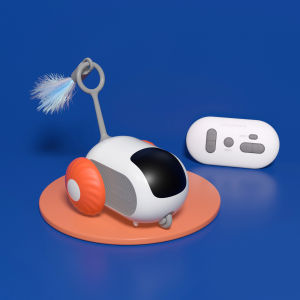 petme 💎 ของเล่นสัตว์เลี้ยง แมว ขนนกไฟฟ้า รถของเล่นแมว อัตโนมัติ ชาร์จ USB พร้อมรีโมตคอนโทรล