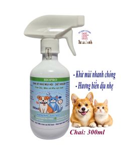 Chai xịt Biopro 300ml khử mùi diệt khuẩn trên Chó Mèo và khu vực nuôi Hương biển dịu nhẹ Khử mùi nhanh chóng