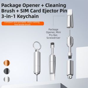CHLOCH Keychain SIM Card Ejector Pin Portable 3 in 1 Package Opener High Quality Precision Reset Mobile Phone Headphone