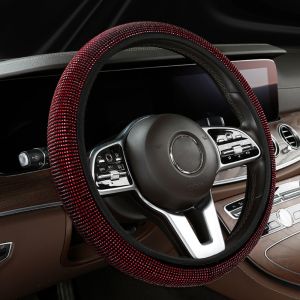 OUTOPEN Chống trượt Bọc vô lăng lấp lánh Co giãn Đá rhinestone Bảo vệ vô lăng ô tô Kích thước phổ quát Thoáng khí Bọc vô lăng ô tô Phụ kiện xe hơi