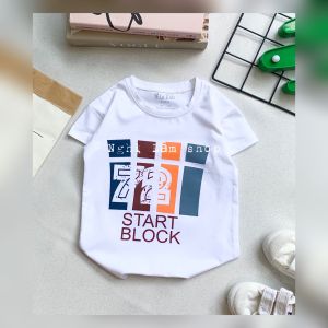 Áo thun ngắn tay bé trai chất liệu thun cotton 100% co giản 4 chiều in hình số 72 cho bé từ 10-36 kg
