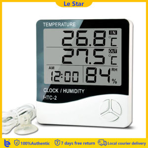Original LCD Electronic Digital Thermometer Temperature Humidity Meter Hygrometer Indoor Outdoor Weather Station Clock