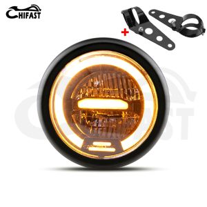 HIFAST Universal Retro Motorcycle LED Headlight Head Lamp LED Light Motorcycle Headlight