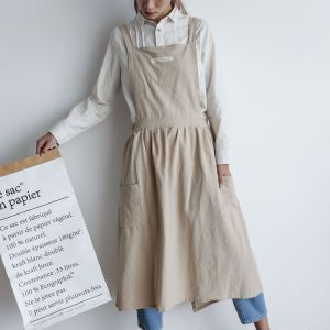 OMK Nordic style apron kitchen waterproof apron cotton Coffee Shop Apron Flower Shop Art Painter Work Apron