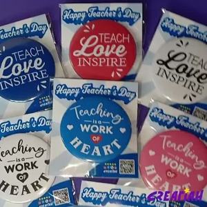 Teachers Day Gift Thank You Teacher BUTTON PIN Badge  CREATIAH