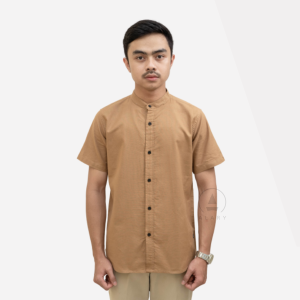 ALARY - Kemeja Linen Lengan Pendek Cardy Light Maroon