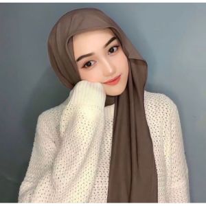 Pashmina Kaos Rayon Adem Nyaman Harian Ukuran 180x75cm Tarik Lentur