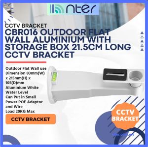 Outdoor Aluminum Wall Thick CCTV Bracket Bullet Camera use with Water Level and Cable Storage Box Load 20Kg Max CBR016