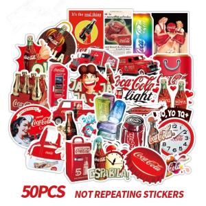 50pcs Coca-Cola vinyl decal graffiti stickers laptop waterproof no repeat stickers