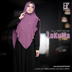 Bayza Lakuma Jilbab Khimar Terbaru Soft Pad Antem Hijab Kekinian Bahan Ceruty Warna Polos