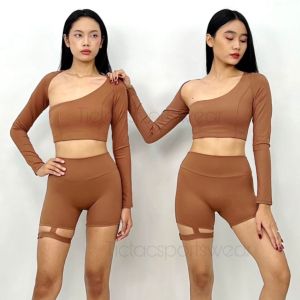 DAPHNE LONG SLEEVE WITH CUP BRA / CROP TOP BRA YOGA GYM FITNESS WANITA