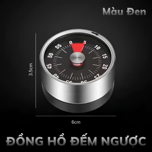 Đồng hồ bấm giờ bằng thép không gỉ đồng hồ bấm giờ học tập quản lý thời gian đế từ tính không cần pin.