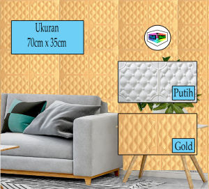 WD Wall paper Stiker Foam Motif Batik-11 3D Bata Premium Wallpaper Sticker