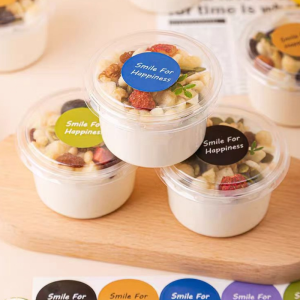 【Freen Spoon】25PC Dessert Cup -Transparent Cheesecake Container Ice Cream Salad Plastic Cup With Lid