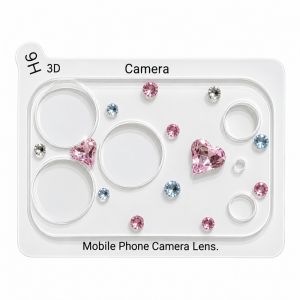 NEXTYOO HD rõ nét Miếng dán bảo vệ camera bằng kính. Trái tim 3D đính  cương Bao phủ toàn bộ Nắp bảo vệ ống kính máy ảnh. Sang trọng Chống sốc Phim bảo vệ ống kính Cho iPhone 18 Pro Max iPhone 18 Pro