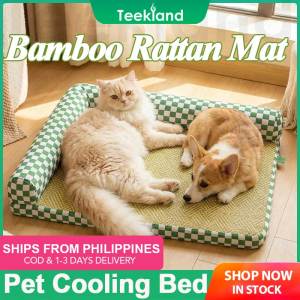 Teekland Cooling Dog Bed for Medium Small Dogs Cats w/ Removable Bolsters & Washable Cover L Shaped Pet Bed
