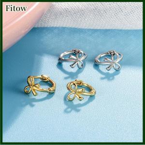 Fitow 1Pair Korean Style Simple Bowknot Small Studs Earrings Fashion Exquisite Bow Ear Hoop For Women Ear Jewelry Accessories