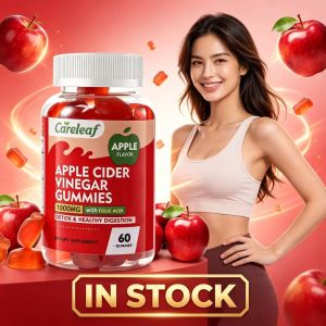 Careleaf Apple Cider Vinegar Gummies 1000mg with Folic Acid 60ct Detox Support