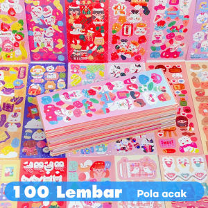Berbagai Kartun Shiny Stiker 100 Lembar/Mahasiswa DIY Hias Bahan Stiker/Colorful Cartoon Cute Stiker
