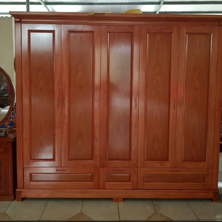 tủ quần áo gỗ sồi nga 5 cánh