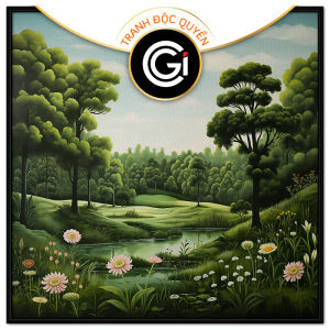 Tranh treo tường dán tường Canvas tranh phong cảnh rừng cây. CGI-21