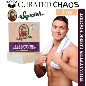 Dr. Squatch Eucalyptus Greek Yogurt Bar Soap for Men 5oz Oatmeal & Yogurt Moisturizing Natural Clean