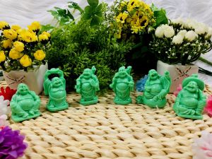 [HCM]Bộ 6 tượng Phật Di Lặc Hoan Hỉ đá màu xanh cẩm thạch