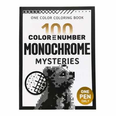 100 Color by Number Monochrome Mysteries: a One Color Coloring Book for Adults