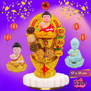 Tháp tỏi phong thủy phật thích ca năng lượng có đèn - TỎI CÁT TƯỜNG