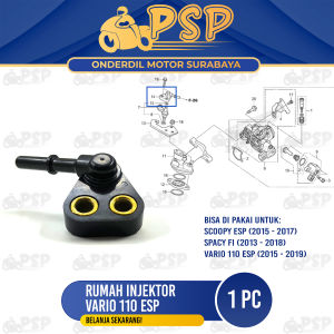 Rumah Injektor Vario 110 ESP - Joint Dudukan Cangklong Injector Honda Beat FI Spacy FI Vario 110 KZL