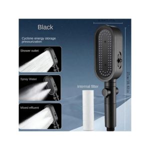 BATHI Kepala Shower Pancuran Set 3 Mode Pengaturan High Pressure Adjustable Black Shower Head - YJ230