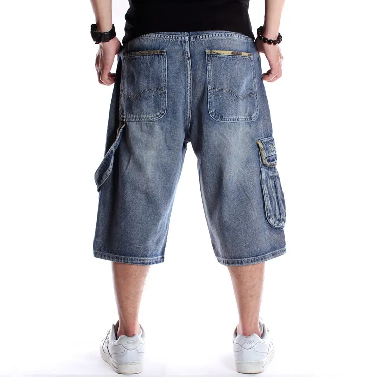 Mens Plus Size Loose Baggy Denim Short Men Jeans Fashion