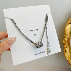 good 999 jewelry fashion Tassel long Personalized retro titanium steel silver Necklace N8032