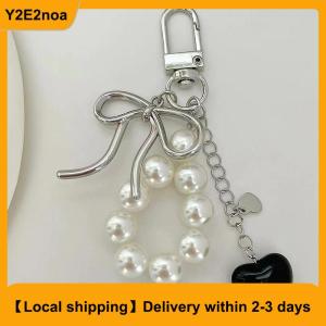 【Local shipping】 Fashionable Versatile Bowknot Keychain Pendant Sweet Phone Chain Lovely Backpack Hanging Decoration Accessories Gifts