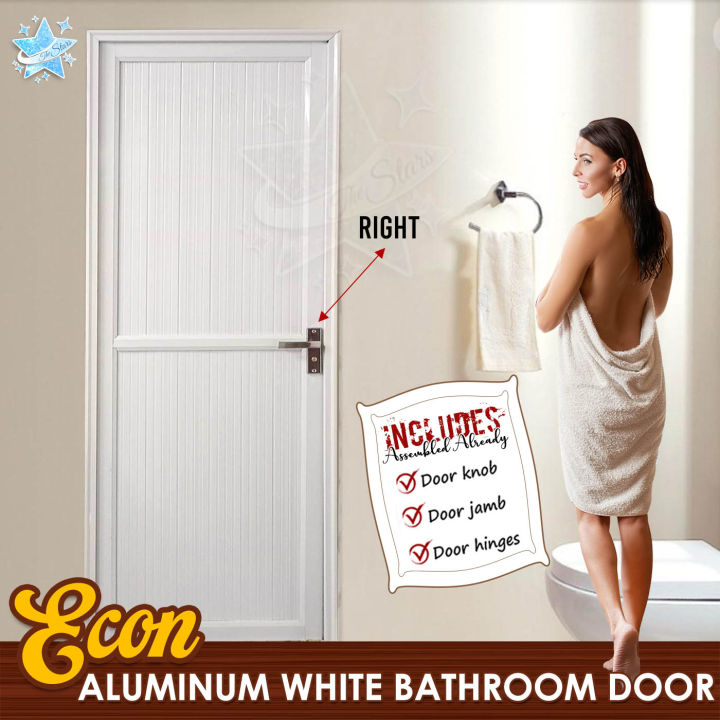The Stars Econ White Aluminum Door , Door Jamb and Hinges for Bathroom | Lazada PH