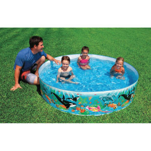 6FT x 15IN Plastic PVC Outdoor Swimming Pool Non-inflatable Folding Round Water Pool Children / Kolam Renang Plastik