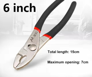 Multifunctional Slip Joint Pliers Chrome Vanadium Steel Body with Non-Slip Handle and Rivet Joint Assembly R9979/R9980