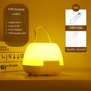 2024 remote LED clock night light USB rechargeable adjustable brightness table light bedside light with timer in childrens bedroom baby sleep night light