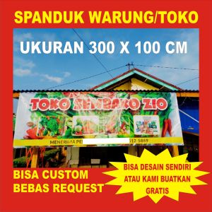 Spanduk Custom Desain Warna-Warni 3x1 Mtr untuk Warung/Toko - Desain Bebas & Gratis